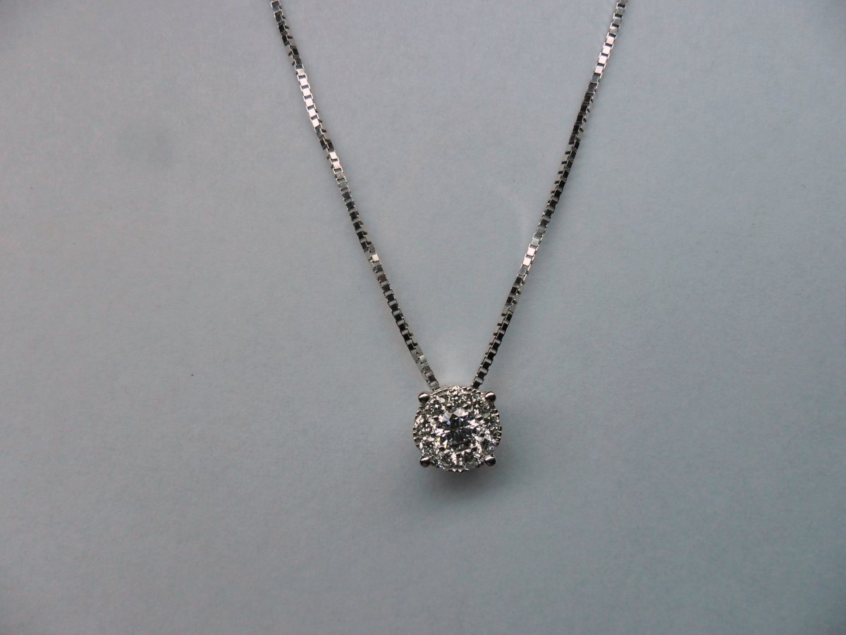 Halo Solitair Hanger Zonder Hanger Oog Witgoud